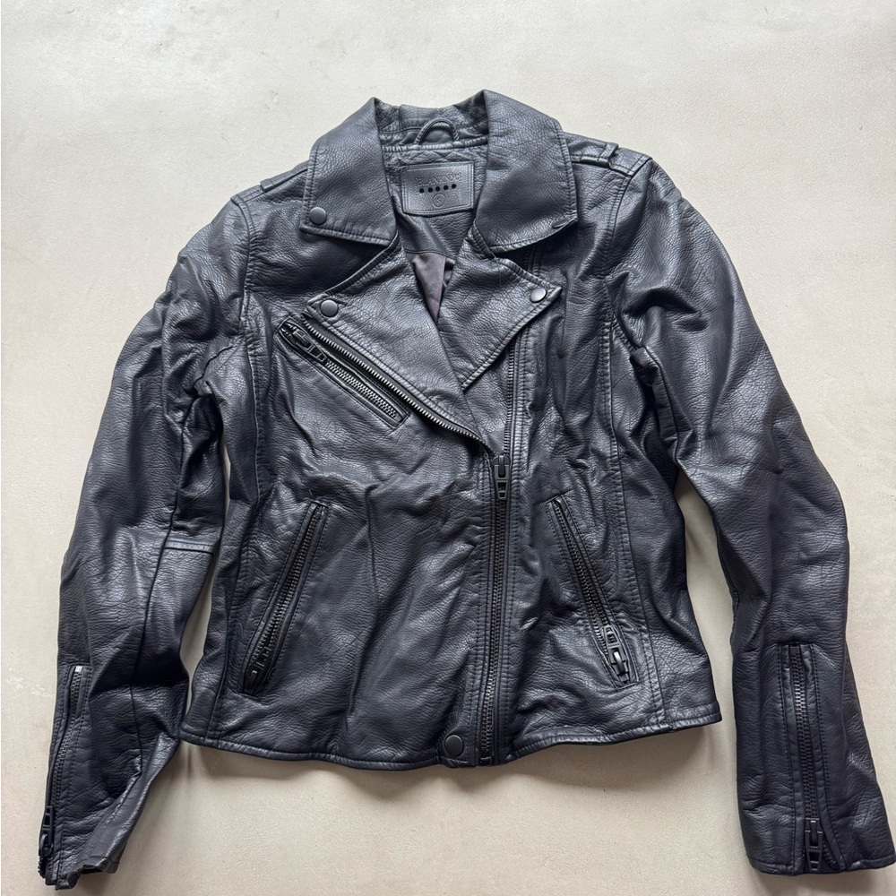 Blank NYC Good Vibes Faux Leather Moto Jacket Size S